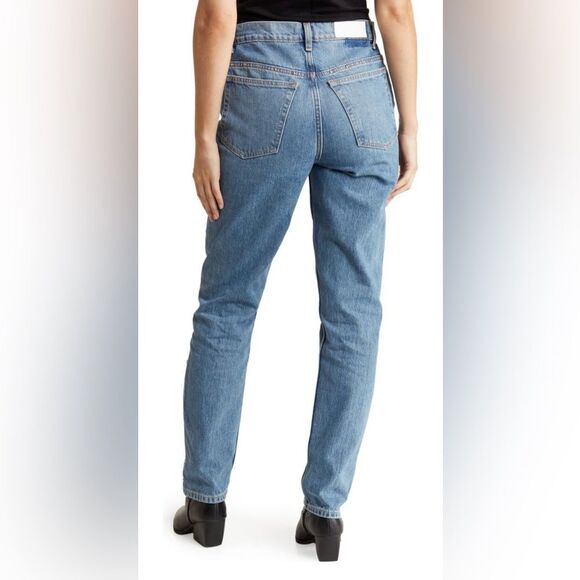 Re/Done NWT Women’s Size 29 Straight Leg Blue 70’s Jeans Studs Moonstruck $495 - Picture 3 of 16